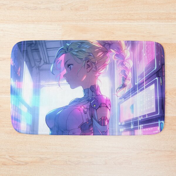 Item preview, Hot Cyberpunk Synthetic Neon Anime Girl designed and sold by bubblegoth.