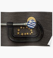 Greece coin is clamp pressure Poster