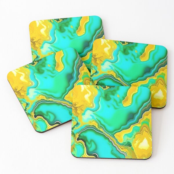 Item preview, Agate Emerald Green Liquid Painting Art designed and sold by celartinspire.