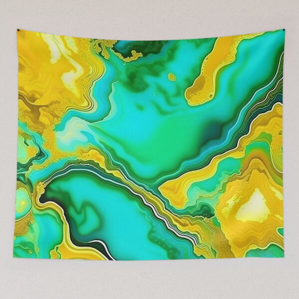Item preview, Agate Emerald Green Liquid Painting Art designed and sold by celartinspire.