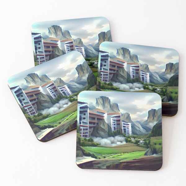 Item preview, Mountain Vista Apartments designed and sold by Icon Planet Art • Surrealist Realism Apparel & Homeware • Sam Blagburn.