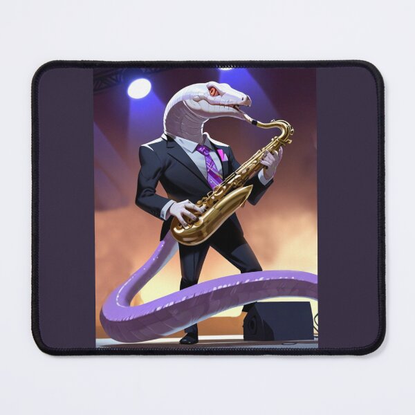 Item preview, White snake jazz saxophonist designed and sold by Artbellachi.