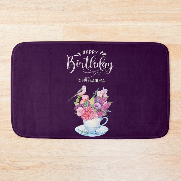 Item preview, Happy Birthday Grandma - Floral - Bird designed and sold by patternjp.