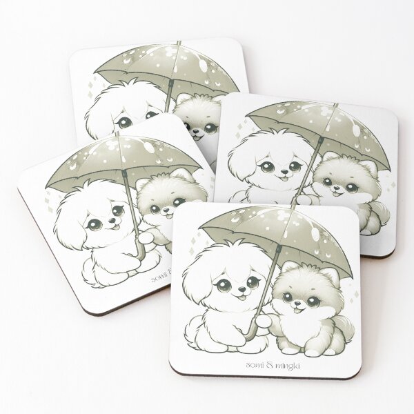 Artikelvorschau, Welpen mit Regenschirmen entworfen und verkauft von SEOYOUNG ART SHOP.