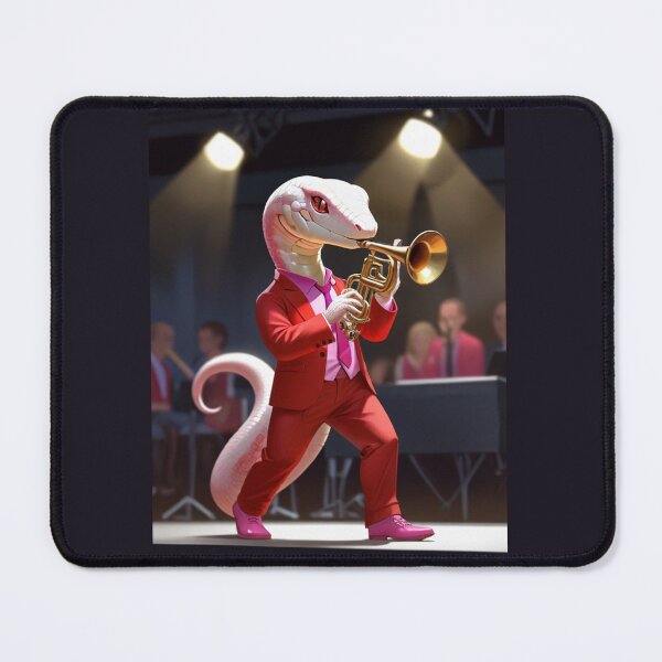 Item preview, White snake jazz trumpeter designed and sold by Artbellachi.