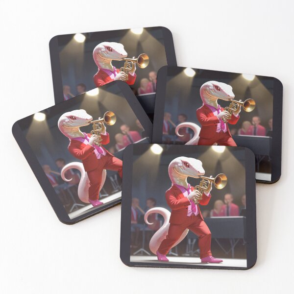 Item preview, White snake jazz trumpeter designed and sold by Artbellachi.