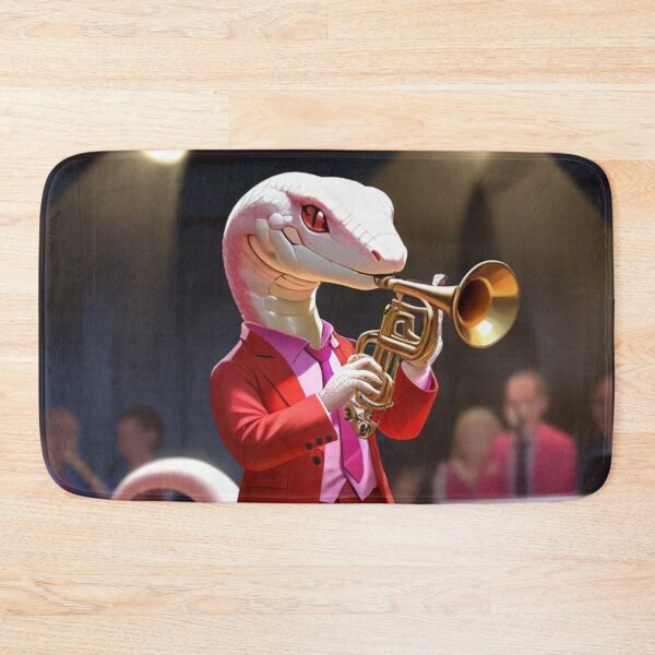Item preview, White snake jazz trumpeter designed and sold by Artbellachi.