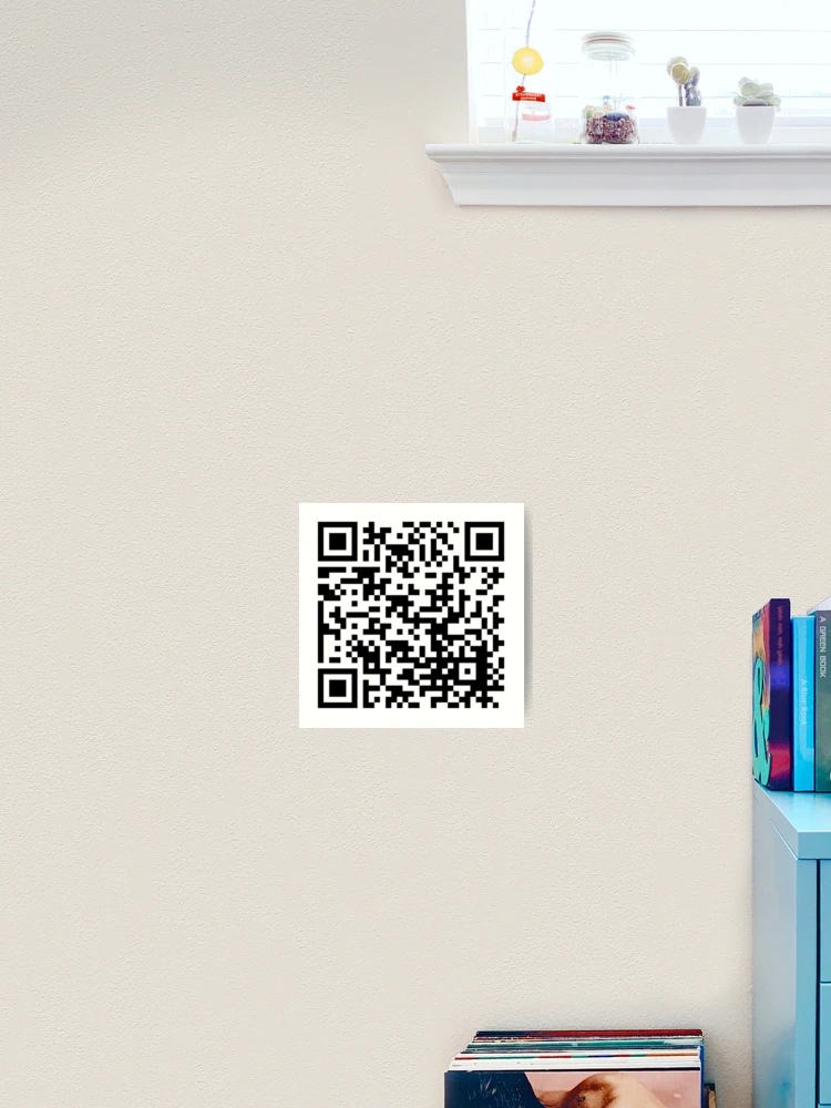 Rick Roll Link QR Code Art Board Print for Sale by magsdesigns