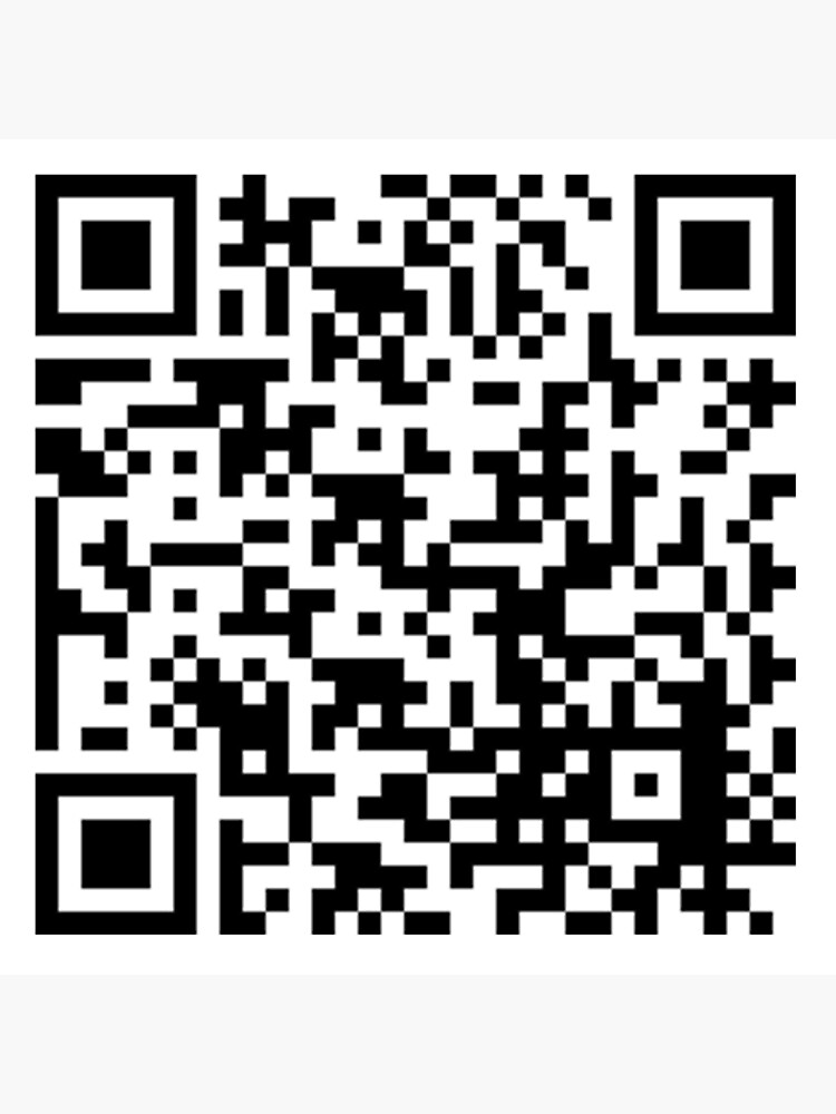 Rick roll qr code with no ads - stickers | Art Board Print