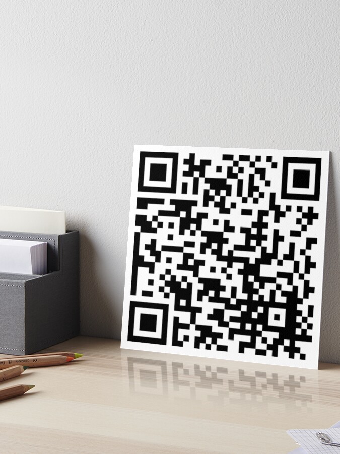 RICKROLL QR code 3d printed wall art decor gag gift funny sign