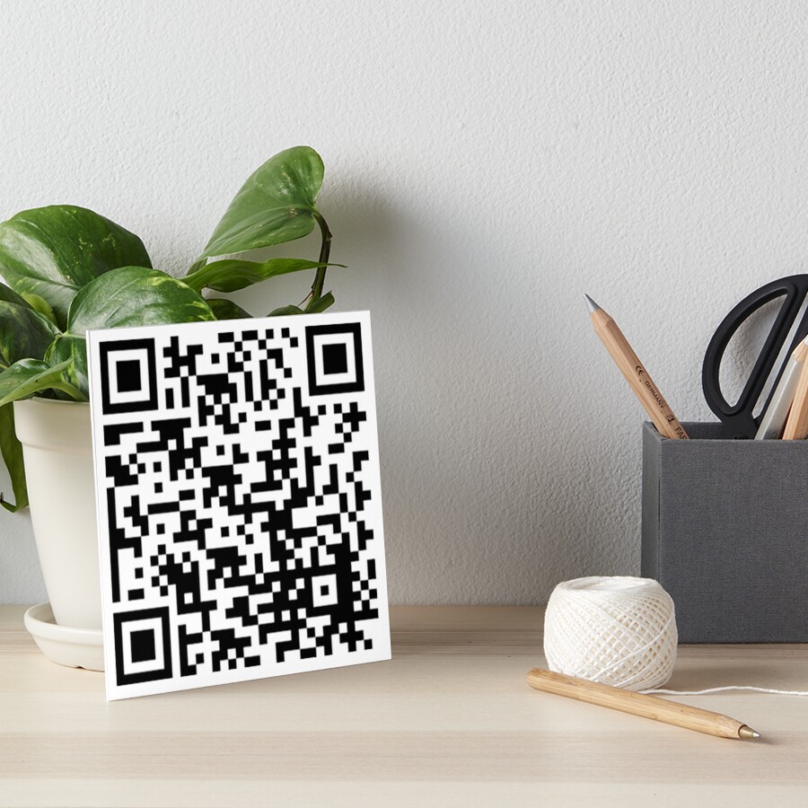 RICKROLL QR code 3d printed wall art decor gag gift funny sign