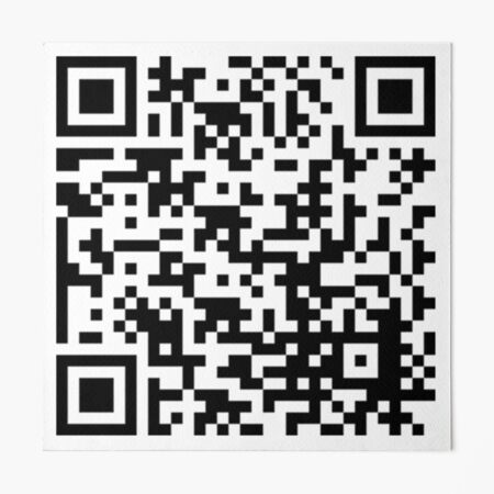 Rick Roll Link QR Code Art Board Print for Sale by magsdesigns