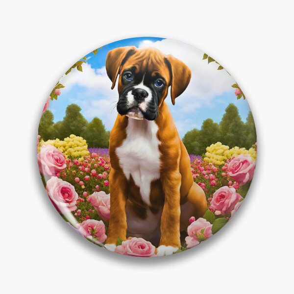 Item preview, Boxer Puppy in New York Rose Garden designed and sold by Fredster1966.