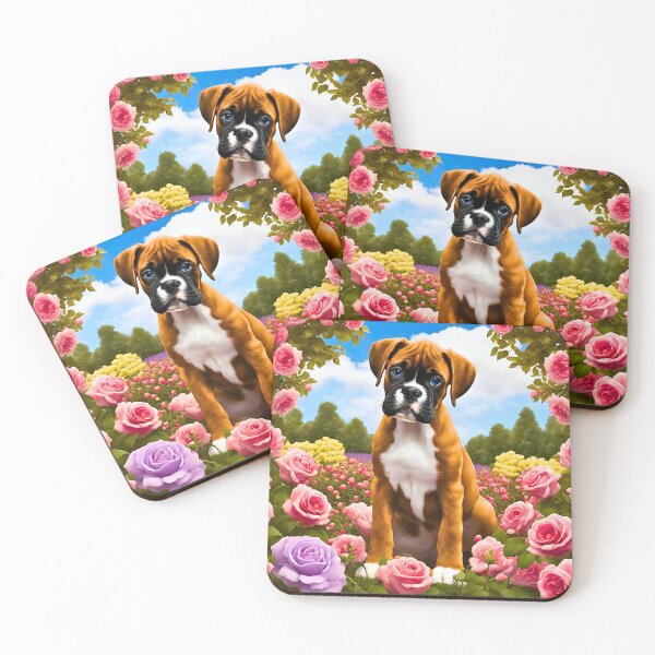 Item preview, Boxer Puppy in New York Rose Garden designed and sold by Fredster1966.