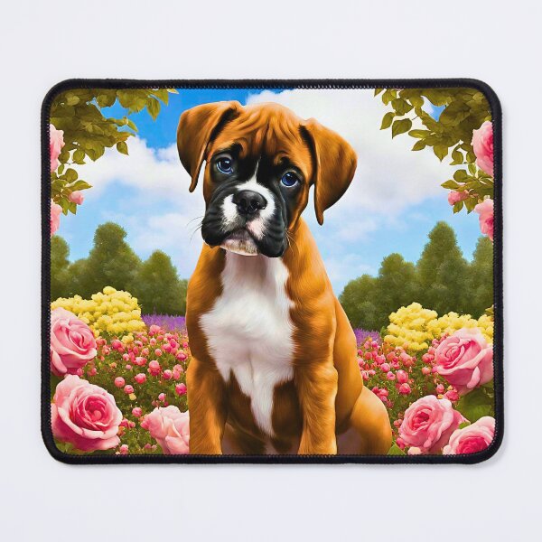 Item preview, Boxer Puppy in New York Rose Garden designed and sold by Fredster1966.