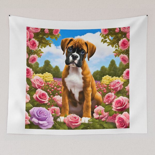 Item preview, Boxer Puppy in New York Rose Garden designed and sold by Fredster1966.