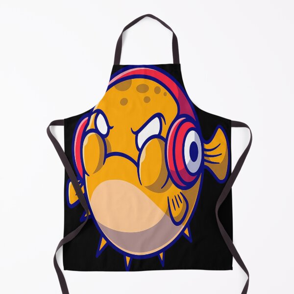 Item preview, Cute Puffer Fish Angry And Wearing Headphone designed and sold by BenjaminThiba.