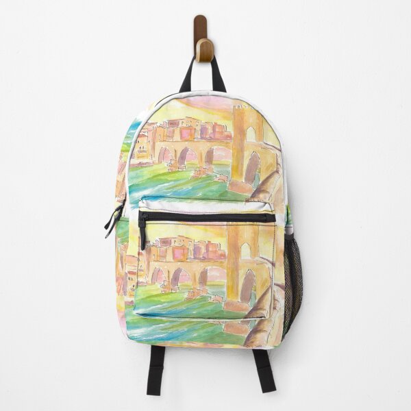 Item preview, Old Pont de Besalú Scene in Spain at Sunset designed and sold by artshop77.