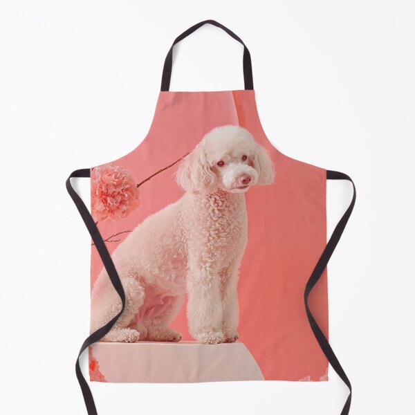 Item preview, White poodle on pink designed and sold by FlowersColorful.