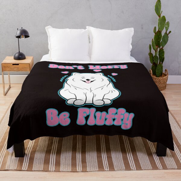 Item preview, Don't Worry Be Fluffy: With smiling funny Spitz dog with hearts designed and sold by JoyOfHopeStore.