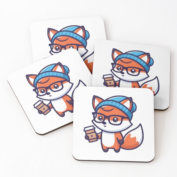 Item preview, Cute fox holding coffee designed and sold by DRAGON FIRE.