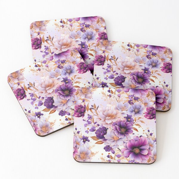 Item preview, Graphic and Kaleidoscope: Purple and Golden Flowers designed and sold by WendyMaree.