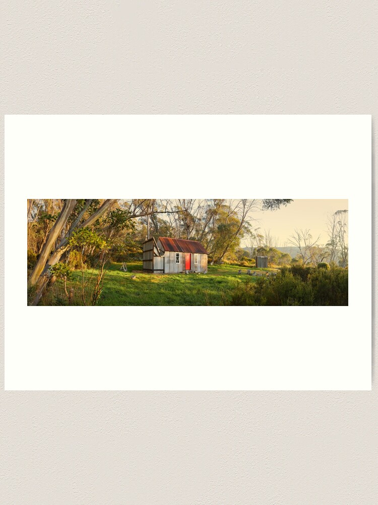 Thumbnail 1 of 3, Art Print, Horse Camp Hut, Kosciuszko National Park, New South Wales, Australia designed and sold by Chockstone.