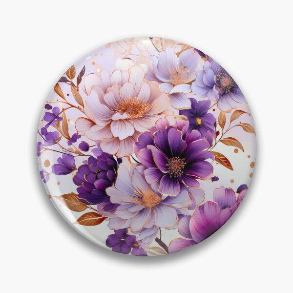 Item preview, Graphic and Kaleidoscope: Purple and Golden Flowers designed and sold by WendyMaree.