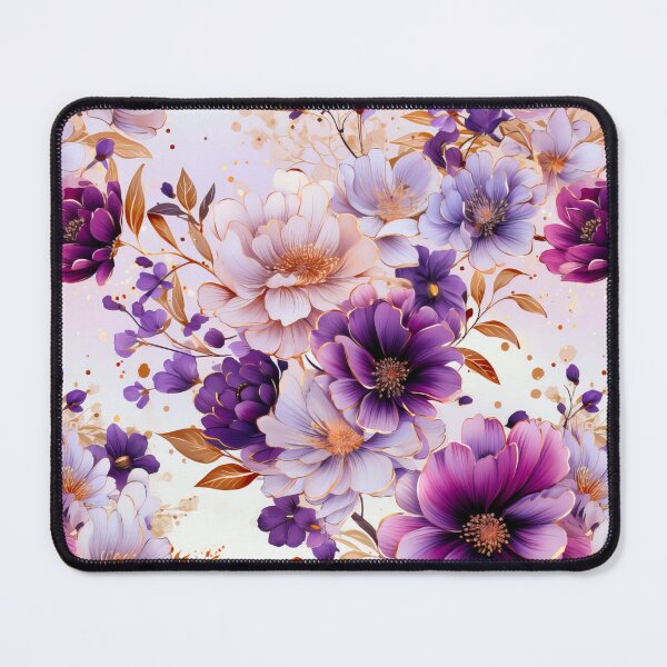 Item preview, Graphic and Kaleidoscope: Purple and Golden Flowers designed and sold by WendyMaree.