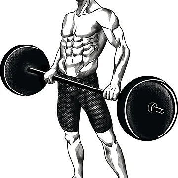 Artwork thumbnail, "Muscle Man Deadlifting with Intensity" by RhonDesign