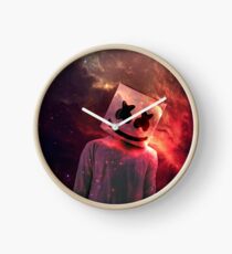 Marshmello Red Galaxy Clock