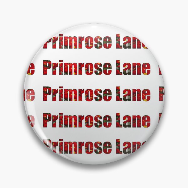 Item preview, Primrose Lane Street Name gift with outline red primrose background designed and sold by TheMugDirectory.