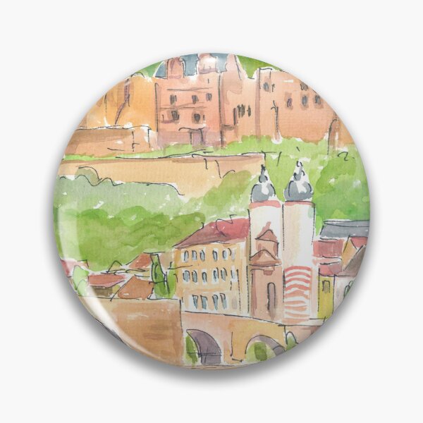 Item preview, Heidelberg Germany View of Old Town and Castle designed and sold by artshop77.