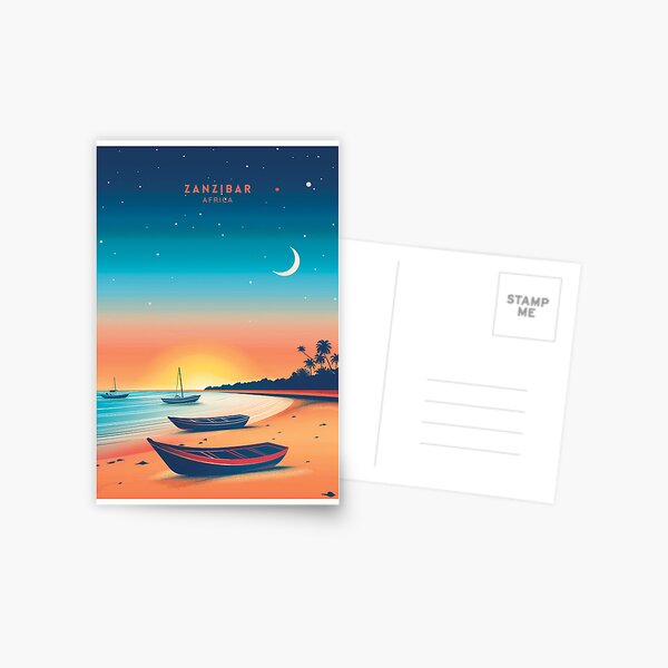 Item preview, Zanzibar Tranquility: Africa - Travel Illustration designed and sold by NeuralVibe.