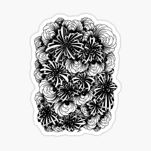 Zentangle Starfish-Fireworks-Engulfing-Petals Sticker