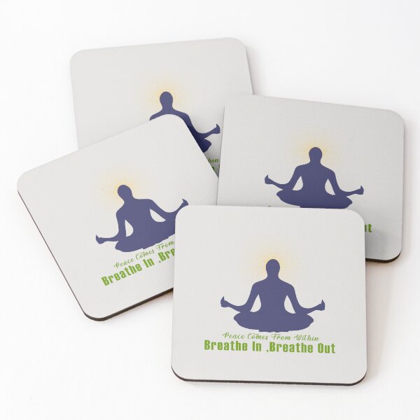 Item preview, Yoga Meditation with quotes"Peace Come from within Breathe In Breathe Out" Design designed and sold by DesignDrawn.