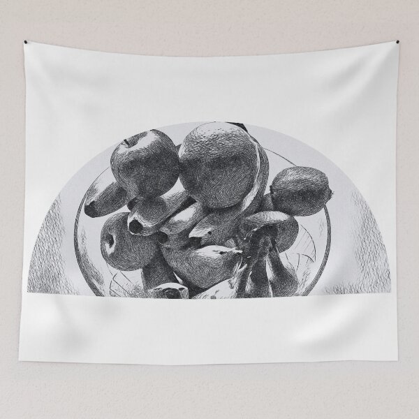 Item preview, Black and white art: fruit still life in shades designed and sold by Ink-Kreativ.