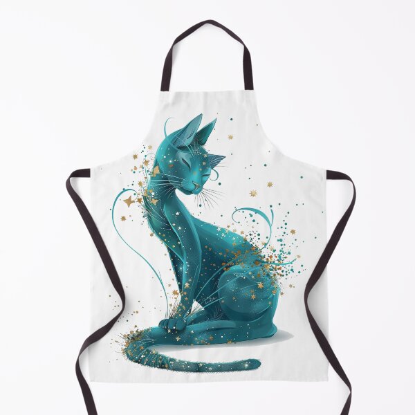 Item preview, Turquoise and gold cat designed and sold by aghnadarragh.