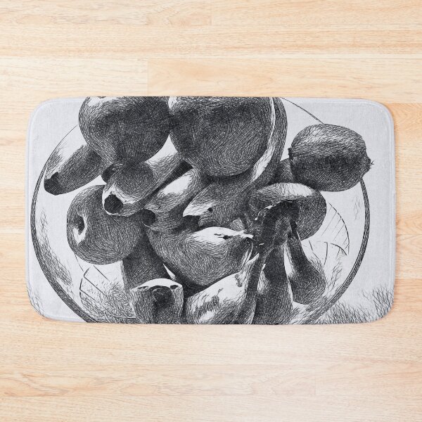 Item preview, Black and white art: fruit still life in shades (full screen) designed and sold by Ink-Kreativ.