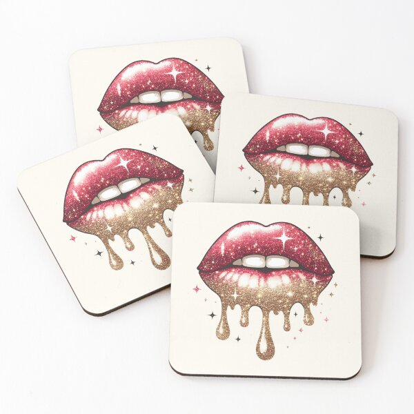Item preview, Dripping lips, pink-gold designed and sold by Margival.