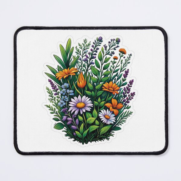 Item preview, Garden joys: illustration of colorful spring flowers designed and sold by Ink-Kreativ.