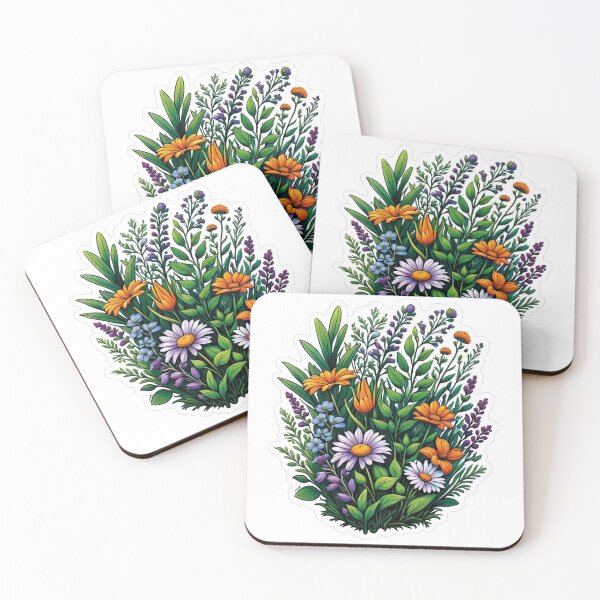 Item preview, Garden joys: illustration of colorful spring flowers designed and sold by Ink-Kreativ.
