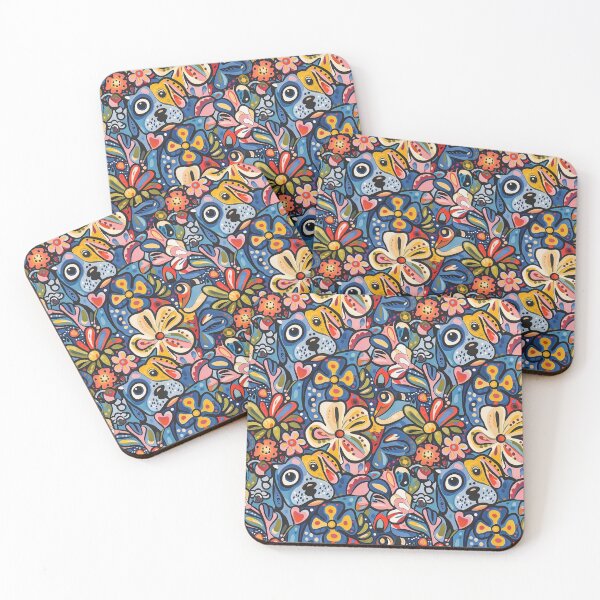 Item preview, Dogs & Flowers designed and sold by MidArtForge.