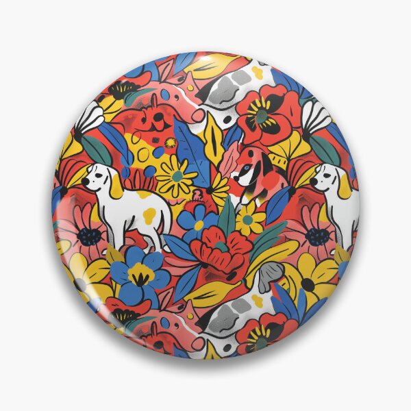 Item preview, Dogs & Flowers designed and sold by MidArtForge.