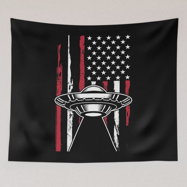 Artikelvorschau, USA Flagge Vintage Alien UFO Entführung entworfen und verkauft von ArtByKatti.