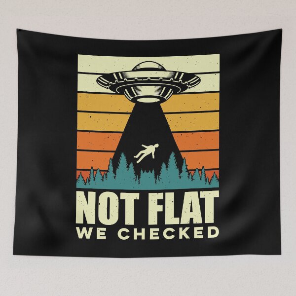 Item preview, Vintage Not Flat We Checked, Funny Aliens gift designed and sold by ArtByKatti.