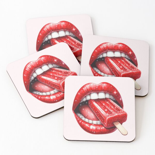 Item preview, Red ice lollipop in shiny red lips designed and sold by Margival.