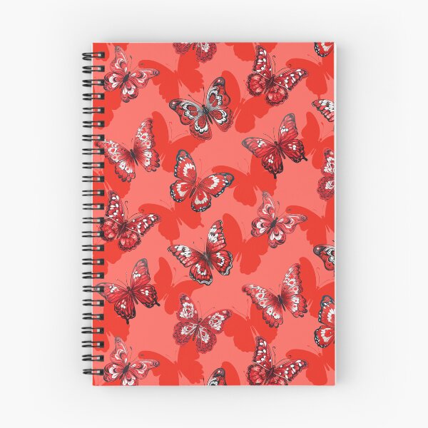 Item preview, Red butterfly with shadows seamless pattern designed and sold by AlchemyColor.