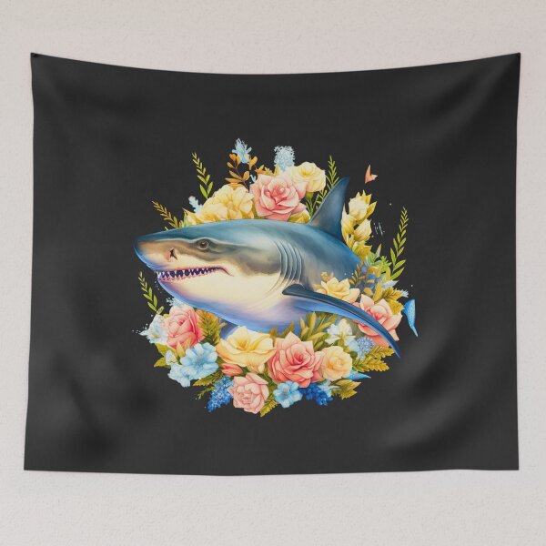 Item preview, Shark in flower designed and sold by AnimalsDH305.
