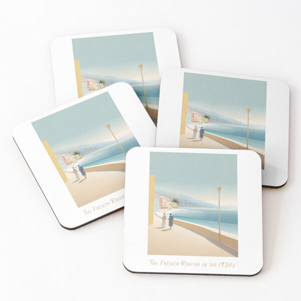 Item preview, Vintage travel poster - Minimalist retro trip to the French Riviera of the 1930s designed and sold by pod24.